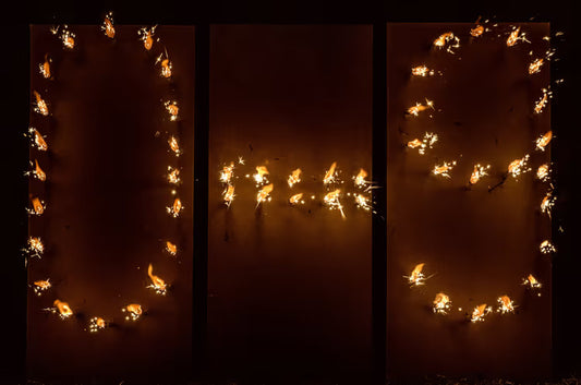 Brennende Zahlen 0 bis 9, Zahlen Lichterbild